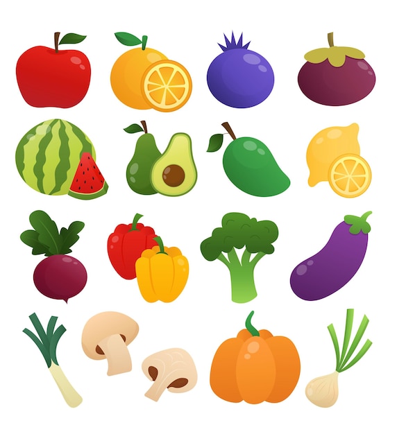 ベクトル 果物と野菜