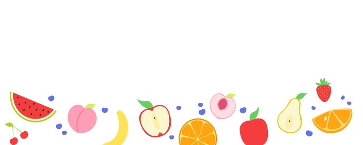 Fruits background banner Flat style Vector illustration