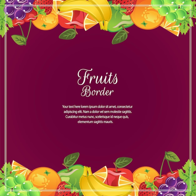 Vector fruits border