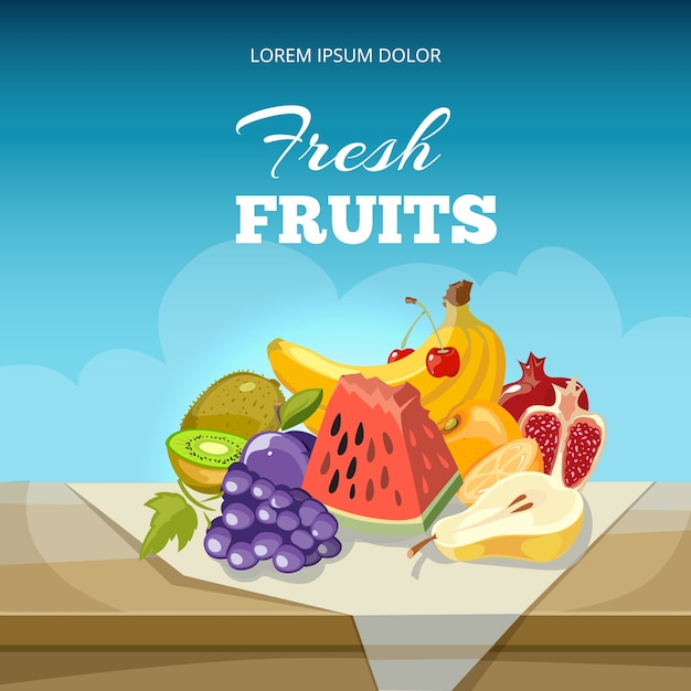 Fruits concept vector background