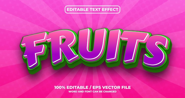 Fruits editable text effect