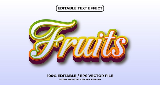 Fruits editable text effect