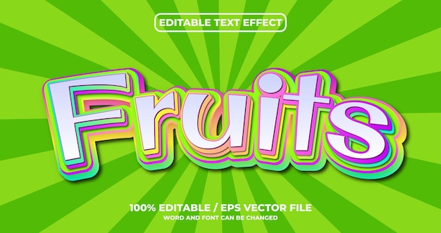 Fruits editable text effect