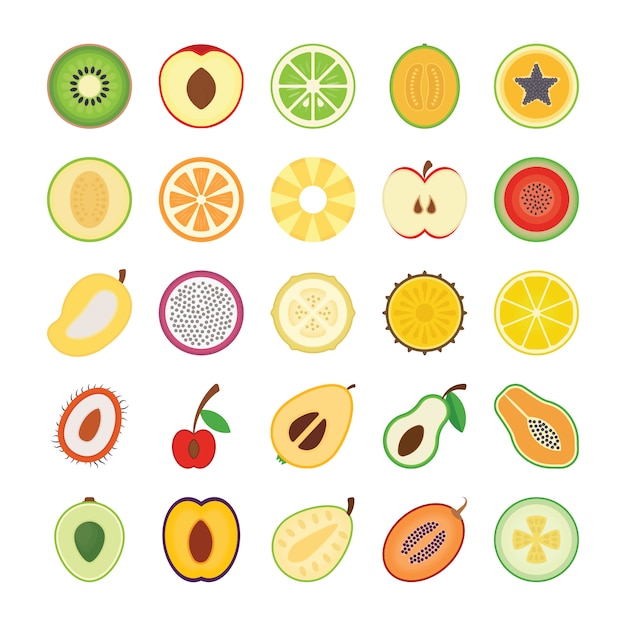 Fruits Flat Icons