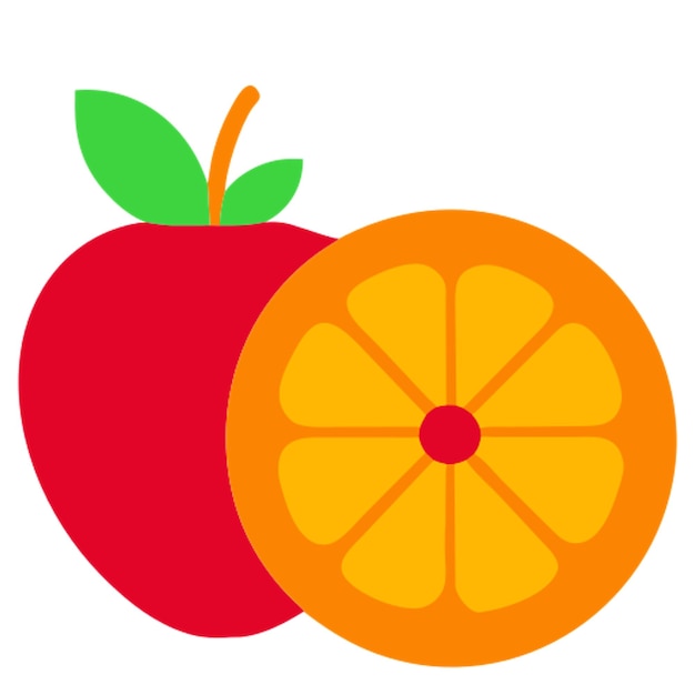 fruits icon colored shapes