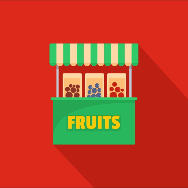 Fruits icon flat illustration of fruits selling vector icon for web