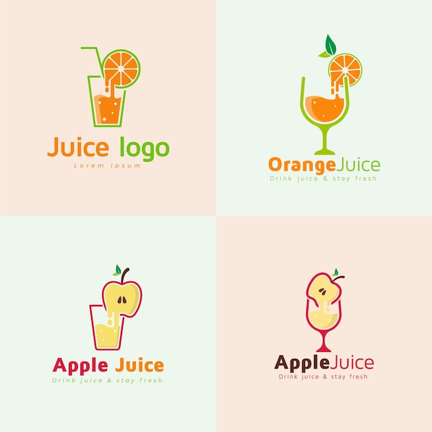 Fruits juice logo vector design template