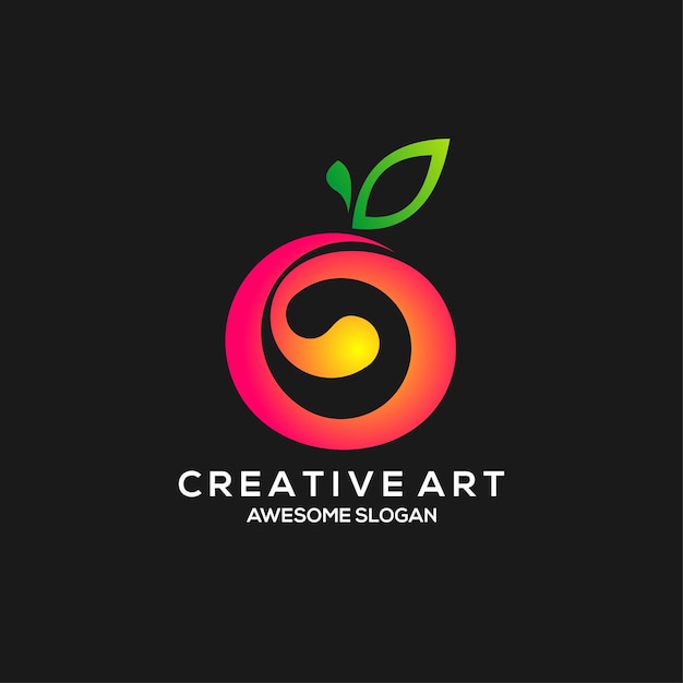 Vector fruits logo colorful gradient design
