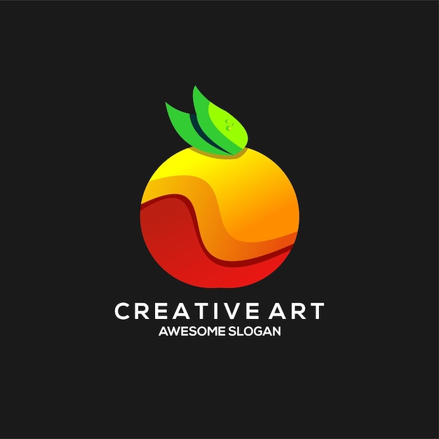 Logo di frutta colorato design sfumato