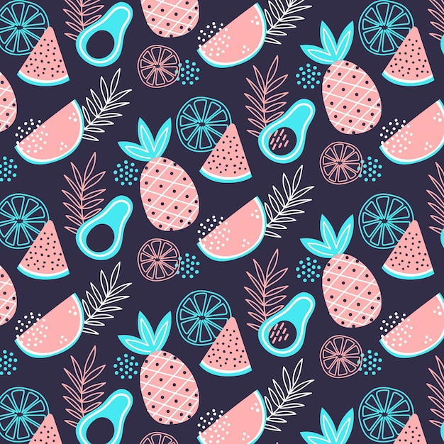 Fruits pattern collection concept