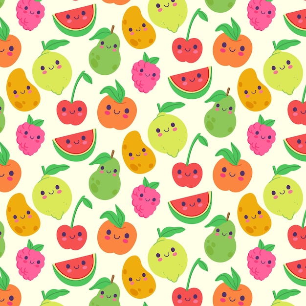 Vector fruits pattern with lemons