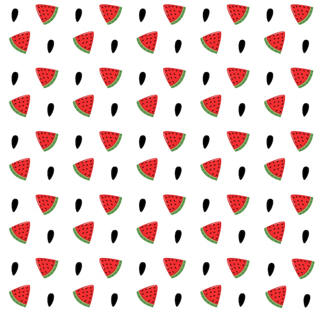 Vector fruits pattern with watermelon