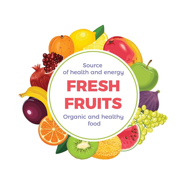 fruits round frame