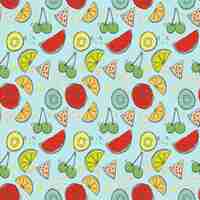 Vector fruits seamless pattern design for print