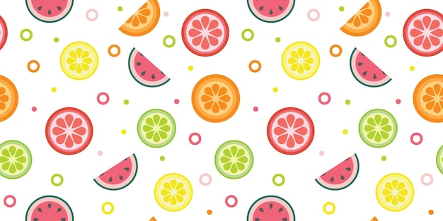 fruits seamless repeat pattern vector background