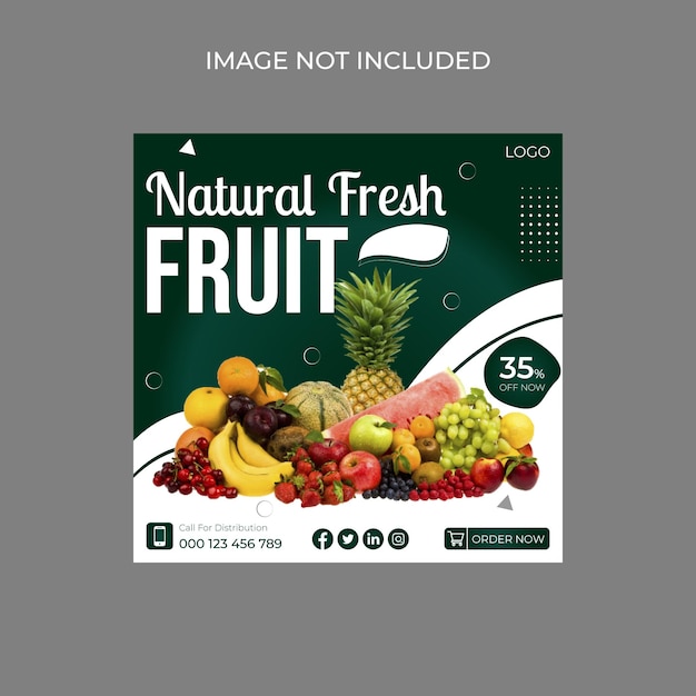 Fruits social media  post design template