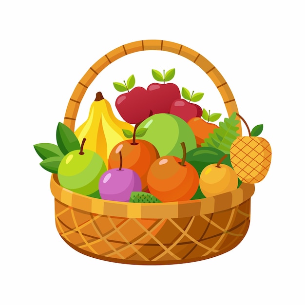 Fruits in traditional wicker basket