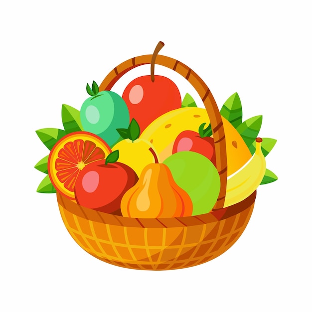 Fruits in traditional wicker basket