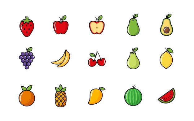 Fruits vector set