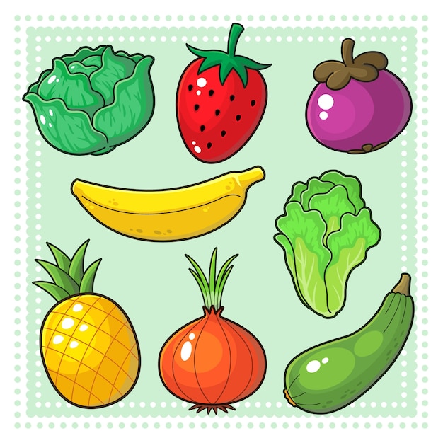 Premium Vector | Fruits & vegetables 03