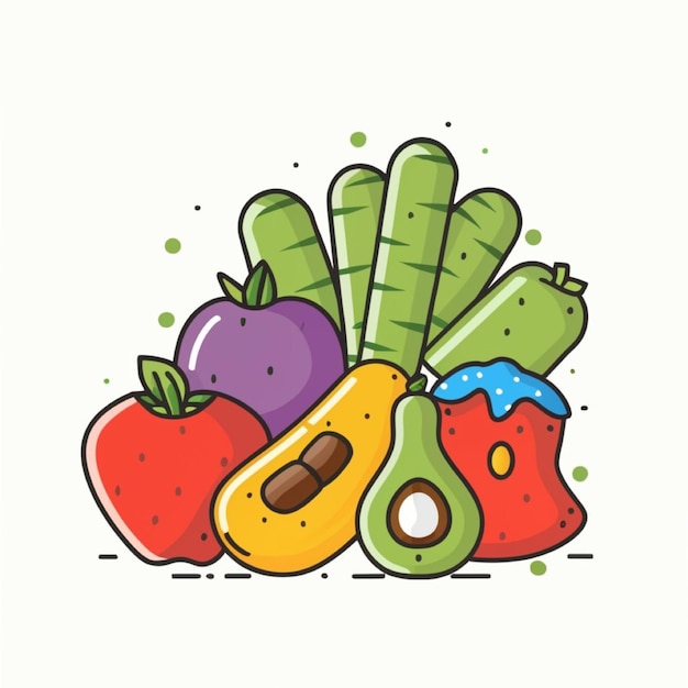 Fruits and Vegetables illustration