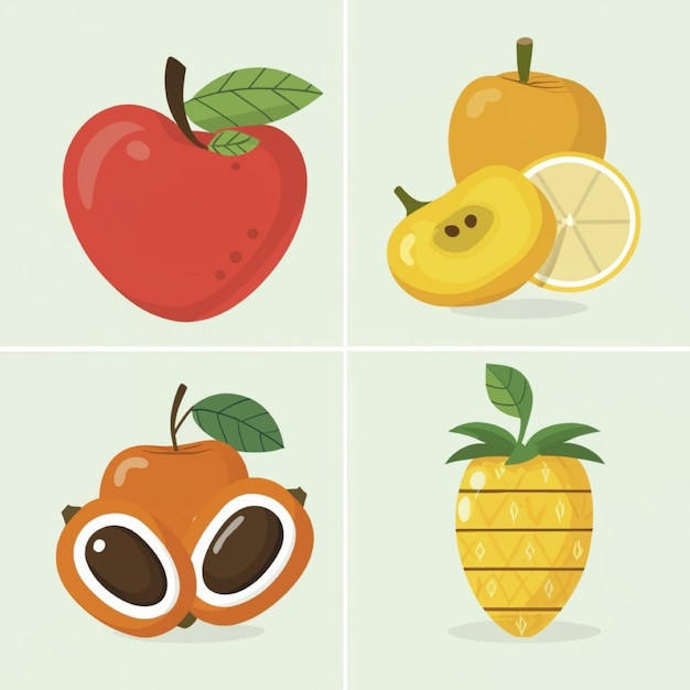 Vector fruits and vegetables illustration