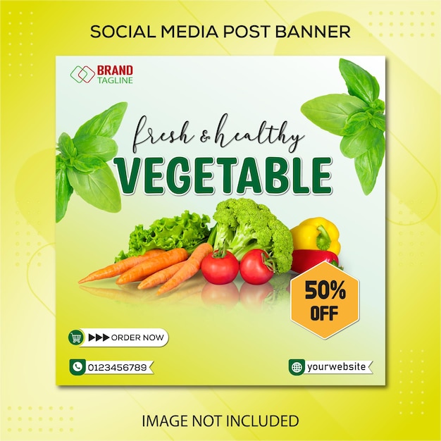 Vector fruits and vegetables year instagram posts template