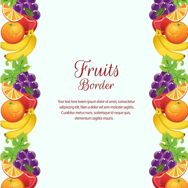 Vector fruits vertical border