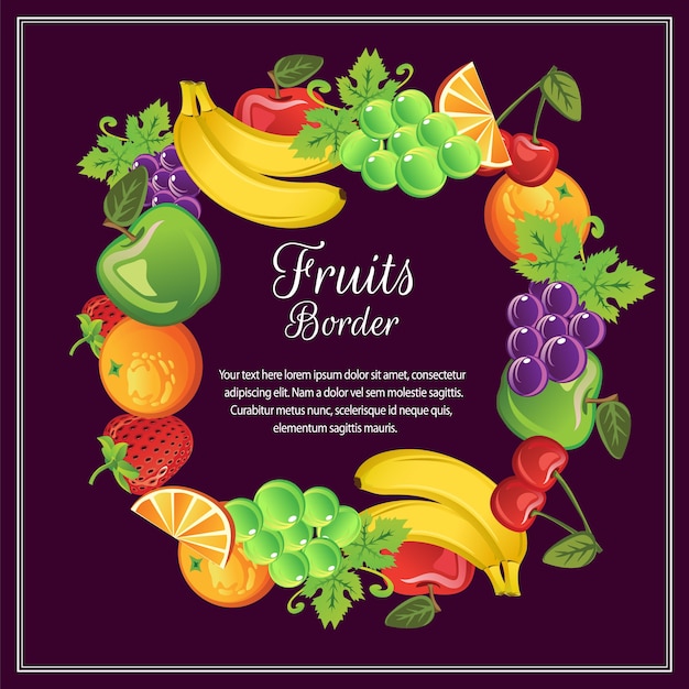 Vector fruits wreath