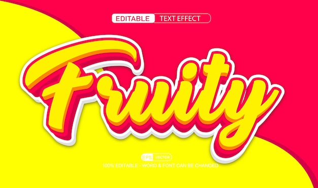 Fruity 3d editable text effect eps vector style