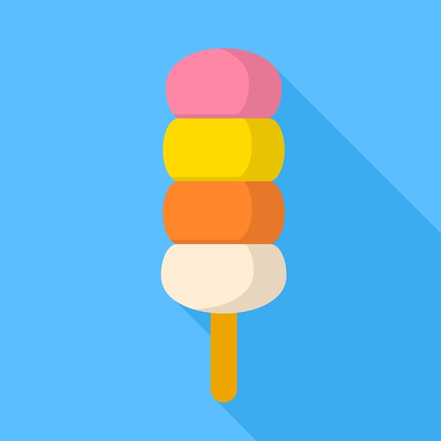 Fruity cold popsicle icoon Platte illustratie van fruitige koude popsicle vector icoon voor webontwerp