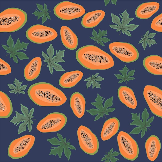 Fruity pattern with papaya