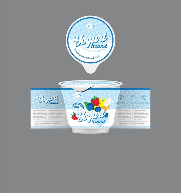 fruityoghurt verpakkingssjabloon elegant