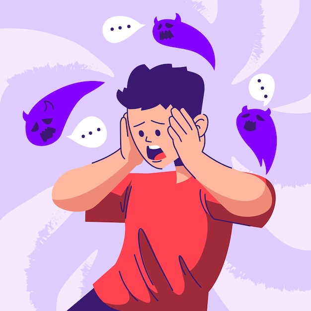 挫折した男の漫画イラスト