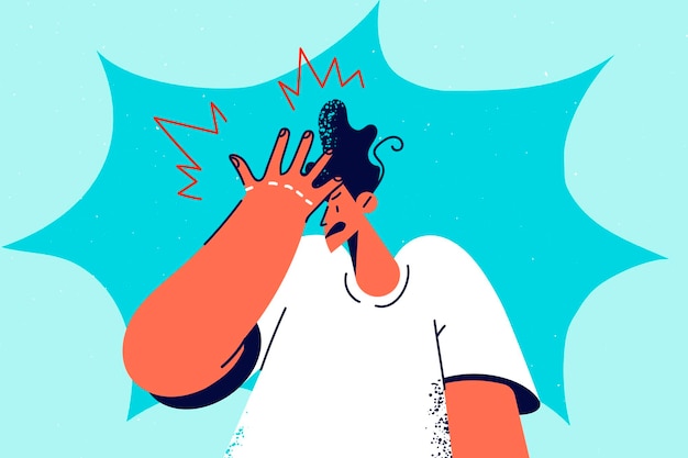 frustrated man make face palm gesture