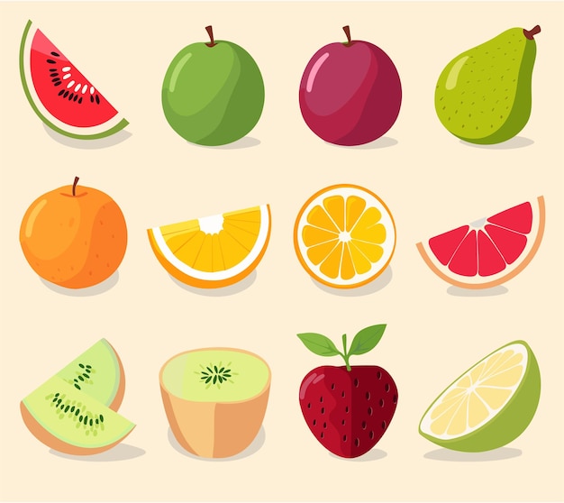 Frutas citricos dibujo sticker