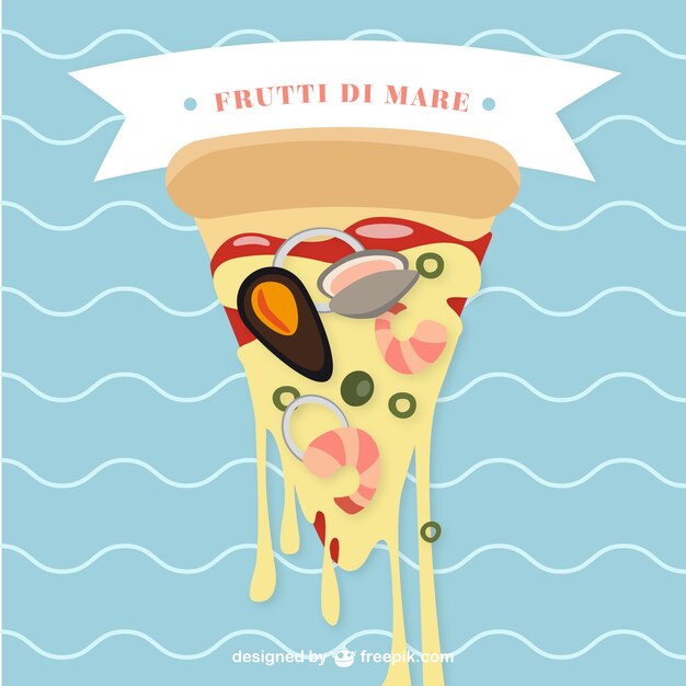 Vettore frutti di mare della pizza