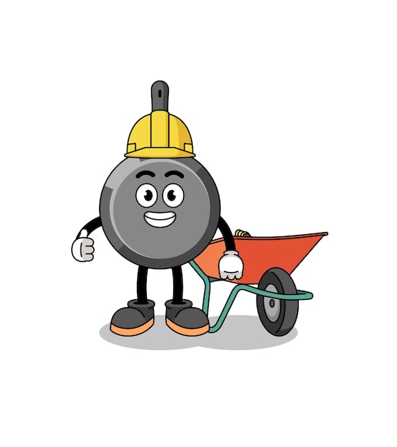 Frying pan cartoon as a contractor