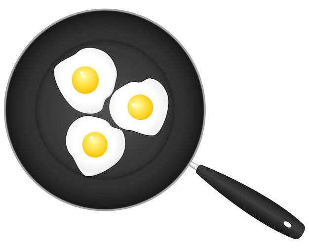 Vector frying pan and egg
