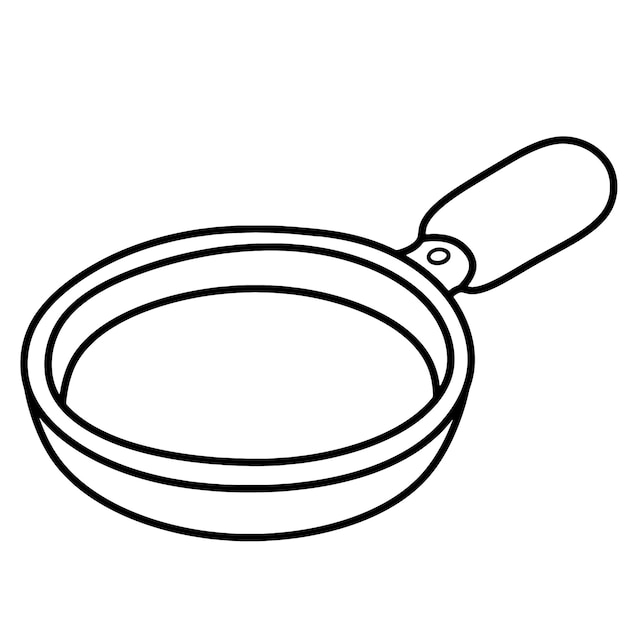 frying pan kitchenware cartoon doodle kawaii anime coloring page cute illustration drawing clip art