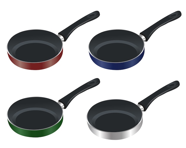 Frying pan. set.  illustration.