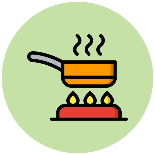 Frying Pan Vector Icon Design Illustration