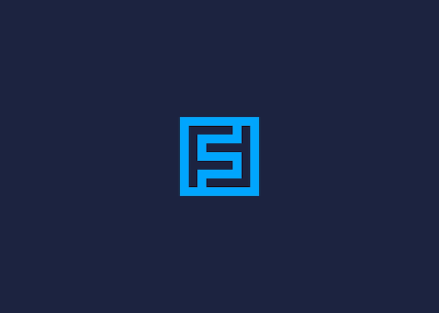 Vector fs letter met vierkante logo icoon ontwerp vector ontwerp sjabloon inspiratie