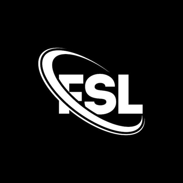 Логотип FSL (буква FSL) дизайн логотипа букв FSL (инициалы FSL, связанные с кругом и заглавными буквами) логотип FSL типография для технологического бизнеса и бренда недвижимости