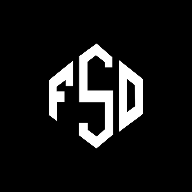 Vector fso letter logo ontwerp met veelhoek vorm fso veelhoek en kubus vorm logo ontwerp fso zeshoek vector logo sjabloon witte en zwarte kleuren fso monogram bedrijf en vastgoed logo