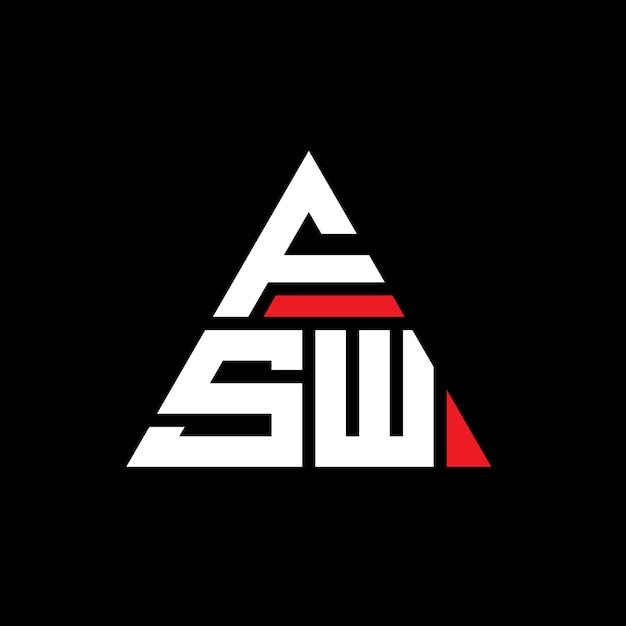 FSW driehoek letter logo ontwerp met driehoek vorm FSW drieHoek logo ontwerp monogram FSW drie hoek vector logo sjabloon met rode kleur FSW drihoekige logo eenvoudig elegant en luxe logo