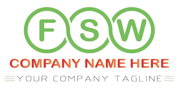 Vector fsw letter logo design