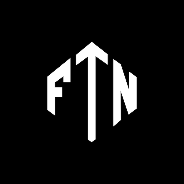 Дизайн логотипа FTN с буквами в форме многоугольника FTN многоугольный и кубический дизайн логотипа ФTN шестиугольный векторный шаблон логотипа белые и черные цвета FTN монограмма бизнес и логотип недвижимости