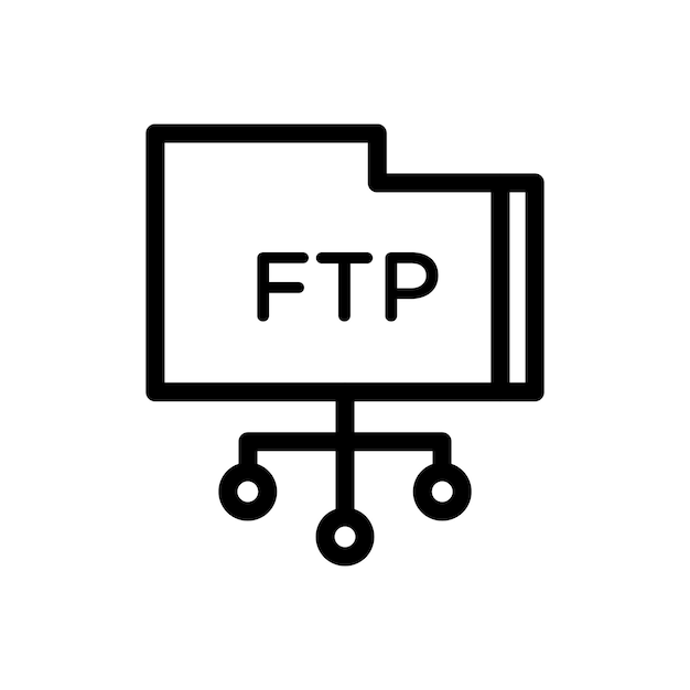アイコンセット FTP サーバー ウェブ接続 ベクトル シンボル FTP コミュニケーション プロトコル サイン sftp セキュア システム アイコン