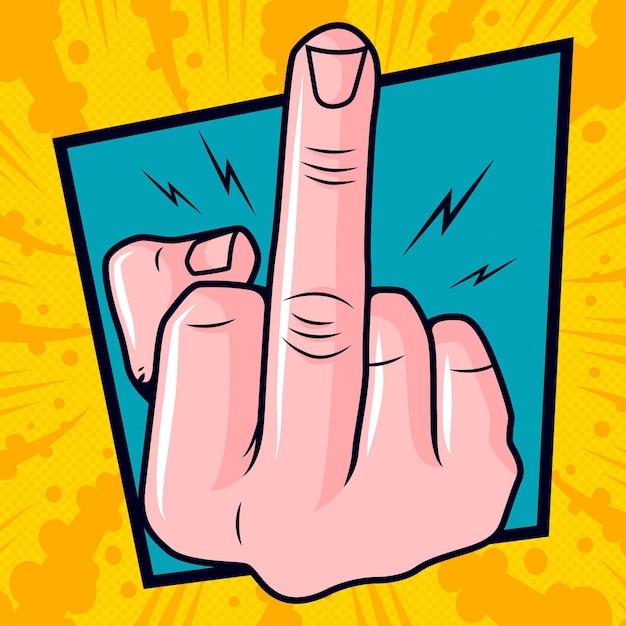 Vector fuck you symbol in comic style